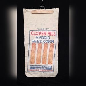 Corn Bag Sack Cloth Bag,  CLOVER HILL HYBRID SEED CORN CO., Vintage Bag 8